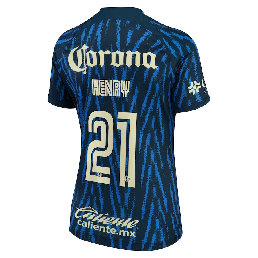 Henry-Martin-Club-America-CJP-Apparel-Women's-202223-Away-New-Player-Jersey---Blue.Back