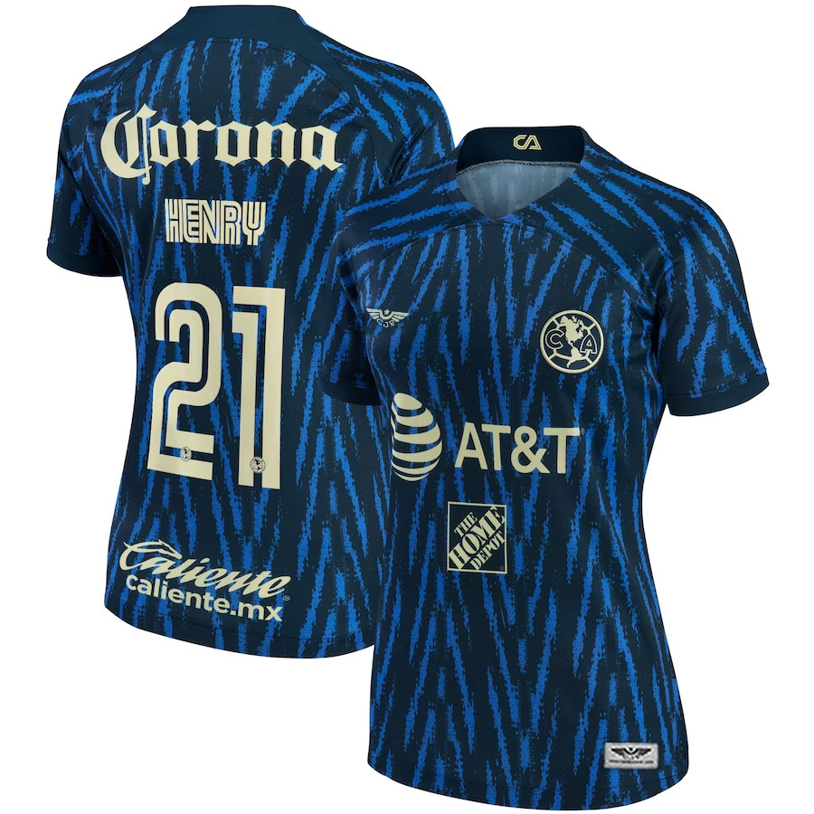 Henry-Martin-Club-America-CJP-Apparel-Women's-202223-Away-New-Player-Jersey---Blue