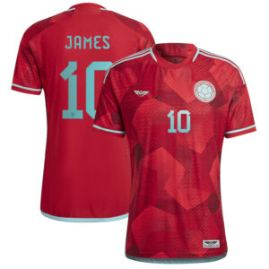 James Rodriguez Colombia National Team CJP Apparel 202223 Away Pro Player Jersey - Red