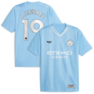 Julián Álvarez Manchester City CJP Apparel 202324 Home  Player Jersey - Sky Blue