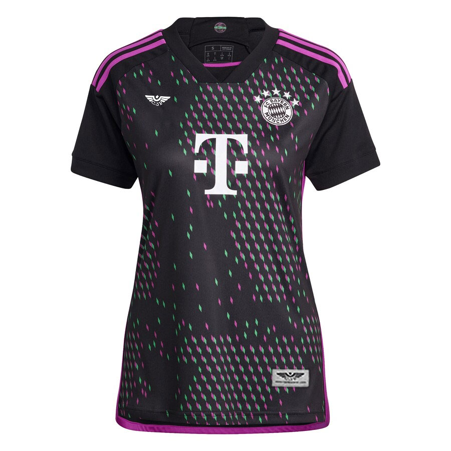 Leroy-Sané-Bayern-Munich-CJP-Apparel-Women's-202324-Away-New-Player-Jersey---Black.Furent