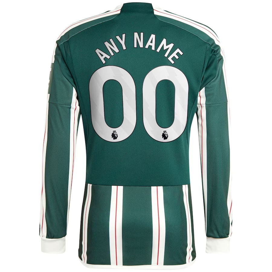 Manchester-United-CJP-Apparel-202324-Away-Long-Sleeve-New-Custom-Jersey---Green.Back