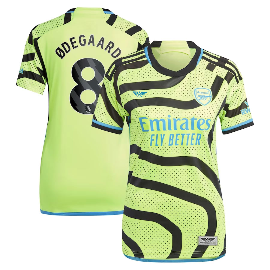 Martin-Odegaard-Arsenal-CJP-Apparel-Women's-202324-Away-New-Player-Jersey---Yellow