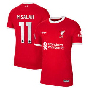 Mohamed Salah Liverpool CJP Apparel 202324 Home Pro Player Jersey - Red