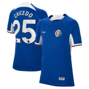 Moisés Caicedo Chelsea CJP Apparel 202324 Home Stadium  Player Jersey - Blue