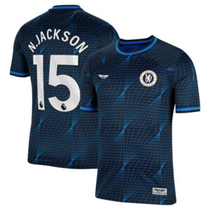 Nicolas Jackson Chelsea CJP Apparel 202324 Away Stadium  Player Jersey - Navy