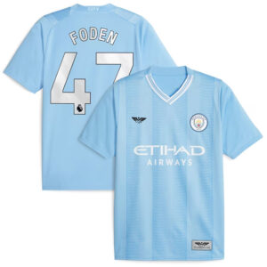 Phil Foden Manchester City CJP Apparel 202324 Home  Player Jersey - Sky Blue