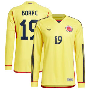 Rafael Borré Colombia National Team CJP Apparel 202223 Home  Long Sleeve Player Jersey - Yellow