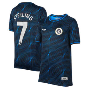 Raheem Sterling Chelsea CJP Apparel 202324 Away Stadium  Player Jersey - Navy