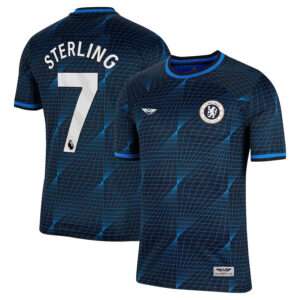 Raheem Sterling Chelsea CJP Apparel 202324 Away Stadium  Player Jersey - Navy
