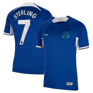 Raheem Sterling Chelsea CJP Apparel 202324 Home Stadium  Jersey - Blue