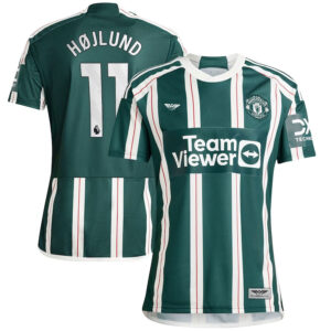 Rasmus Højlund Manchester United CJP Apparel 202324 Away  Player Jersey – Green