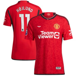 Rasmus Højlund Manchester United CJP Apparel 202324 Home Pro Player Jersey – Red