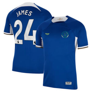 Reece James Chelsea CJP Apparel 202324 Home Stadium  Jersey - Blue
