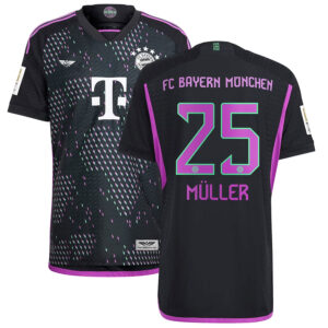 Thomas Müller Bayern Munich CJP Apparel 202324 Away Pro Player Jersey - Black