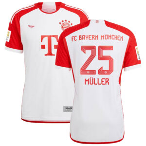 Thomas Müller Bayern Munich CJP Apparel 202324 Home Pro Jersey - White