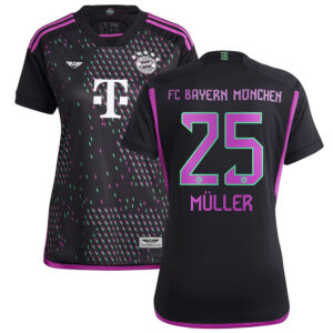 Thomas Müller Bayern Munich CJP Apparel Women's 202324 Away  Player Jersey - Black